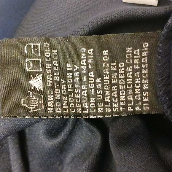 SCARLETT Cocktail Dress Sz 16 NAVY BLUE  GOLD CHAIN Neckline Sleeveless Keyhole - Picture 14 of 16